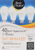 6W Soft White LED Bulbs, 4ct - 450 Lumens