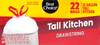 Drawstring Tall Kitchen Trash Bag 13 Gal