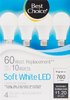 10W Soft White LED Bulbs, 4ct - 760 Lumens