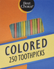 Round, Colored Toothpicks, 250ct - Cardboard Box