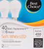 6W Soft White LED Bulbs, 2ct - 450 Lumens