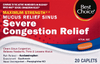 Max Strength Severe Congestion Relief, 20ct Box